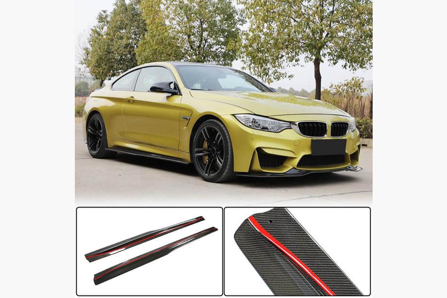 BMW 4 Series F32/F33/F36 2012-2020 Extensiones de faldones laterales V3 (para F82/F83, Carbono) Foto 1