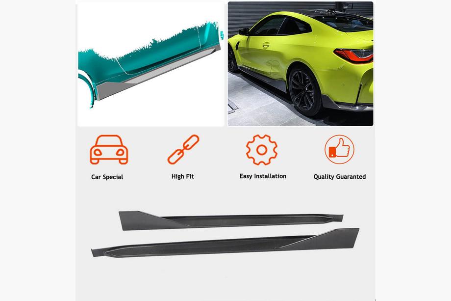 BMW 4 Series G22/23/26 2020- Extensiones de faldones laterales Dry Carbon V2 (para G82/G83) Foto 2