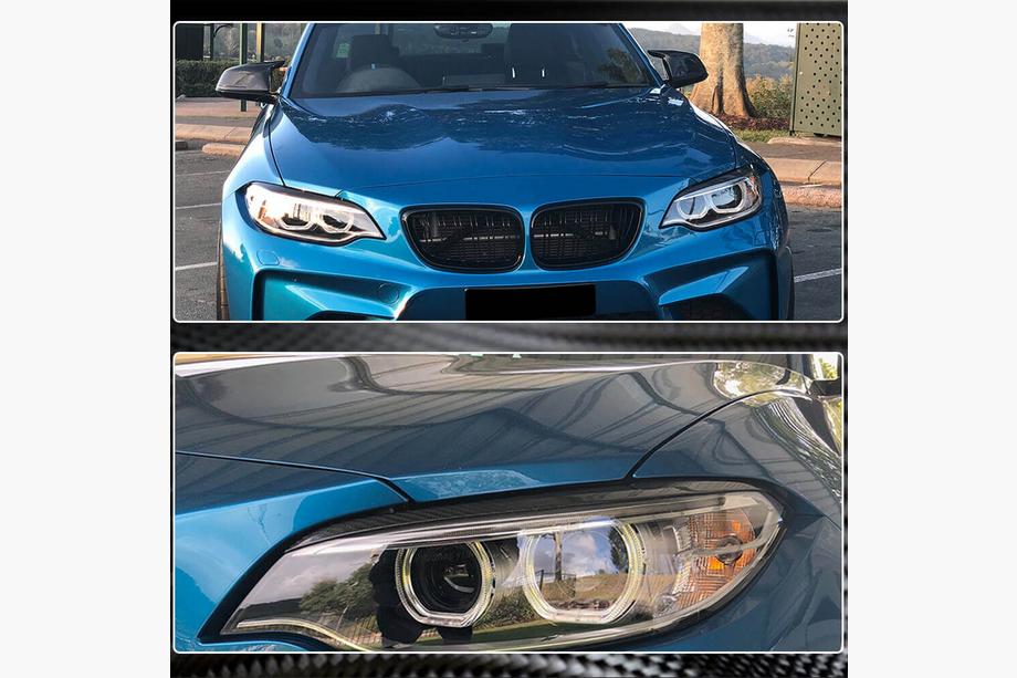 BMW 2 Series F22/F23 2014-2021 Pestañas para faros (Carbono) Foto 5
