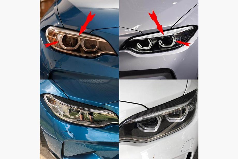 BMW 2 Series F22/F23 2014-2021 Pestañas para faros (Carbono) Foto 7