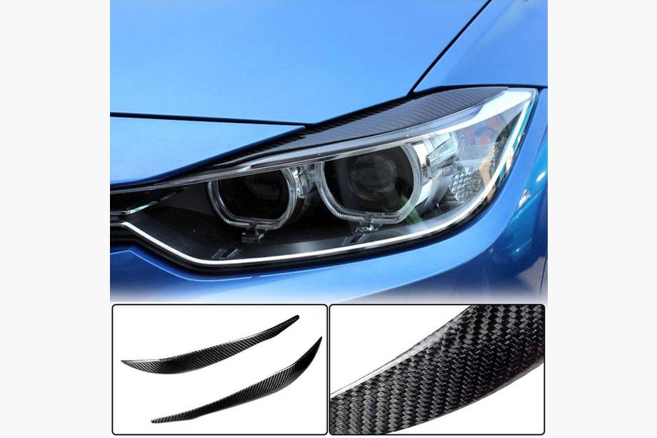 BMW 3 Series F30/F31 2012-2019 Pestañas de Faros V2 (para F30, Carbono) Image
