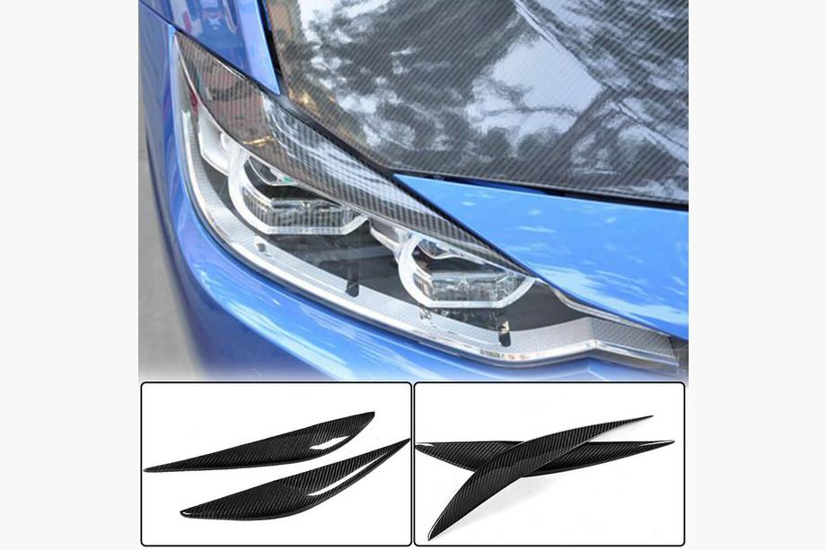 BMW 3 Series F30/F31 2012-2019 Pestañas de Faros V2 (para F30, Carbono) Foto 3