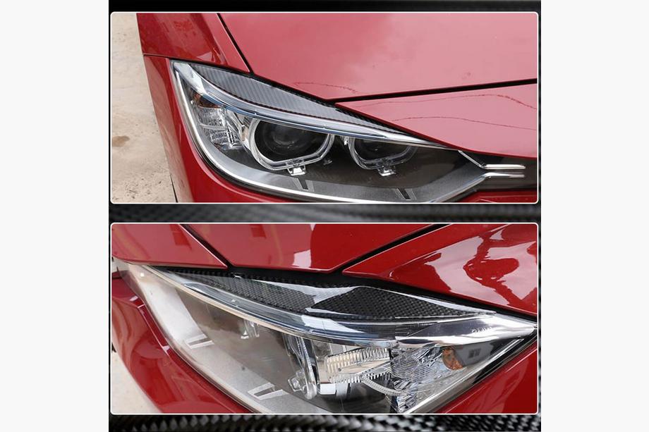 BMW 3 Series F30/F31 2012-2019 Pestañas de Faros V2 (para F30, Carbono) Foto 5