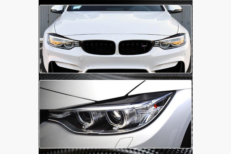 BMW 3 Series F30/F31 2012-2019 Pestañas de faros V1 (para F80, Carbono) Foto 4
