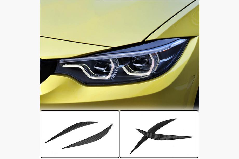 BMW 4 Series F32/F33/F36 2012-2020 Pestañas para faros V1 (Carbono) Image