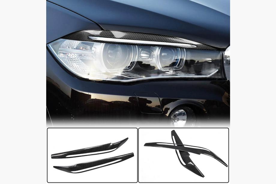 BMW X5 F15 2013-2018 Pestañas para faros V1 (Carbono) Foto 1