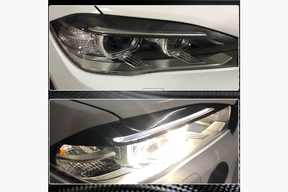 BMW X5 F15 2013-2018 Pestañas para faros V1 (Carbono) Foto 3
