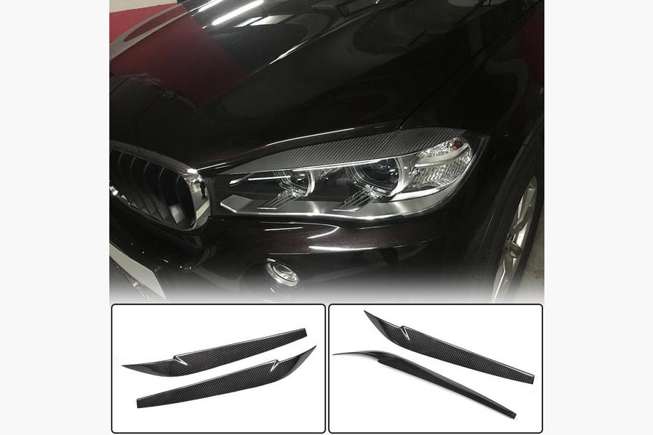 BMW X5 F15 2013-2018 Pestañas Faros V2 (Carbono) Image