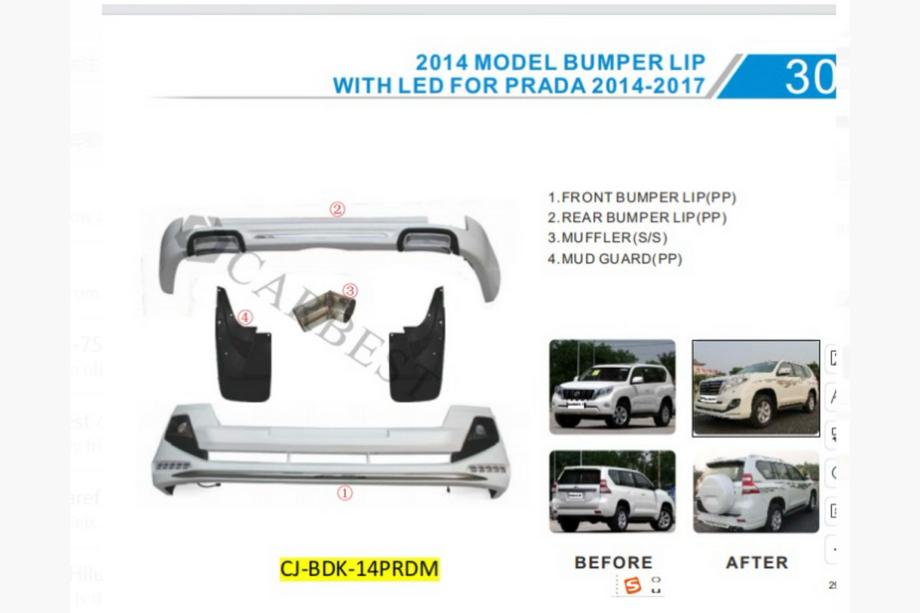 Toyota Land Cruiser Prado 150 2009-2023 Protecciones de parachoques delantero y trasero Luxury (2013-2017) Foto 28