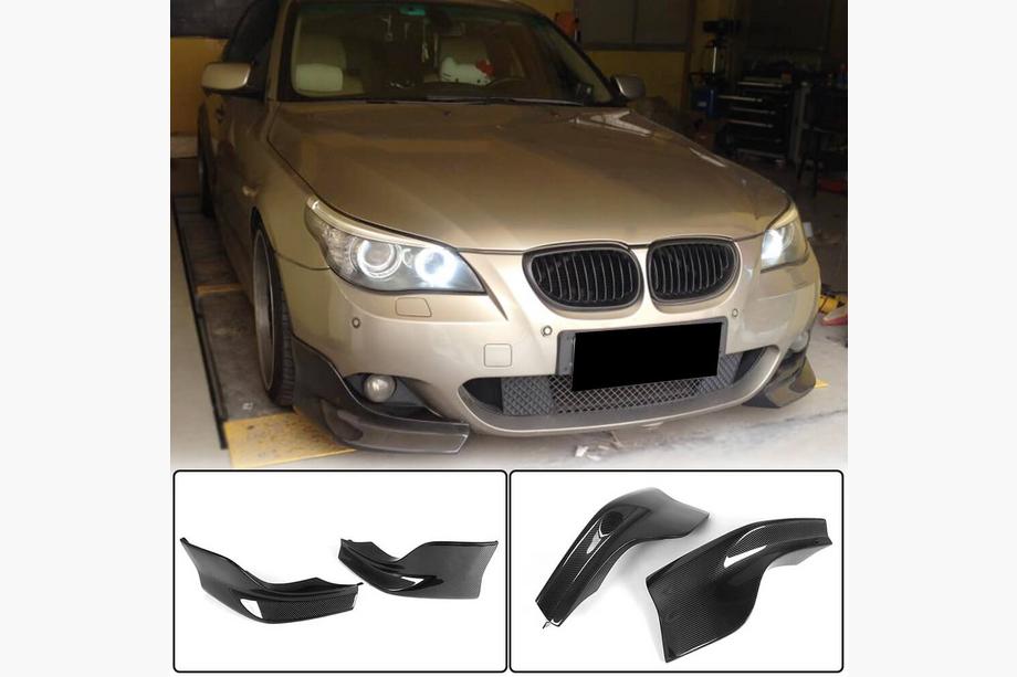 BMW 5 Series E60/E61 2003-2010 Extensiones Flap para Parachoques Delantero (para M-Sport, Carbono) Foto 2