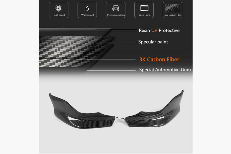 BMW 5 Series E60/E61 2003-2010 Extensiones Flap para Parachoques Delantero (para M-Sport, Carbono) Foto 6