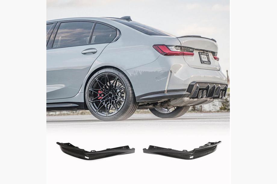 BMW 3 Series G20/G21 2018- Extensión de parachoques trasero Flap V3 (para G80, Carbono) Foto 1