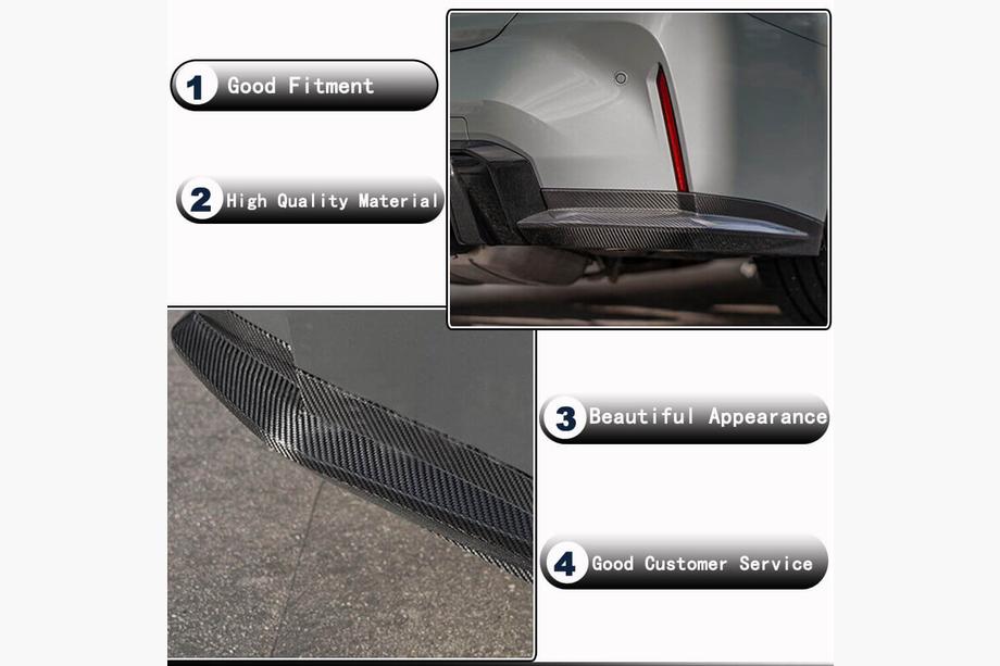 BMW 3 Series G20/G21 2018- Extensión de parachoques trasero Flap V3 (para G80, Carbono) Foto 3