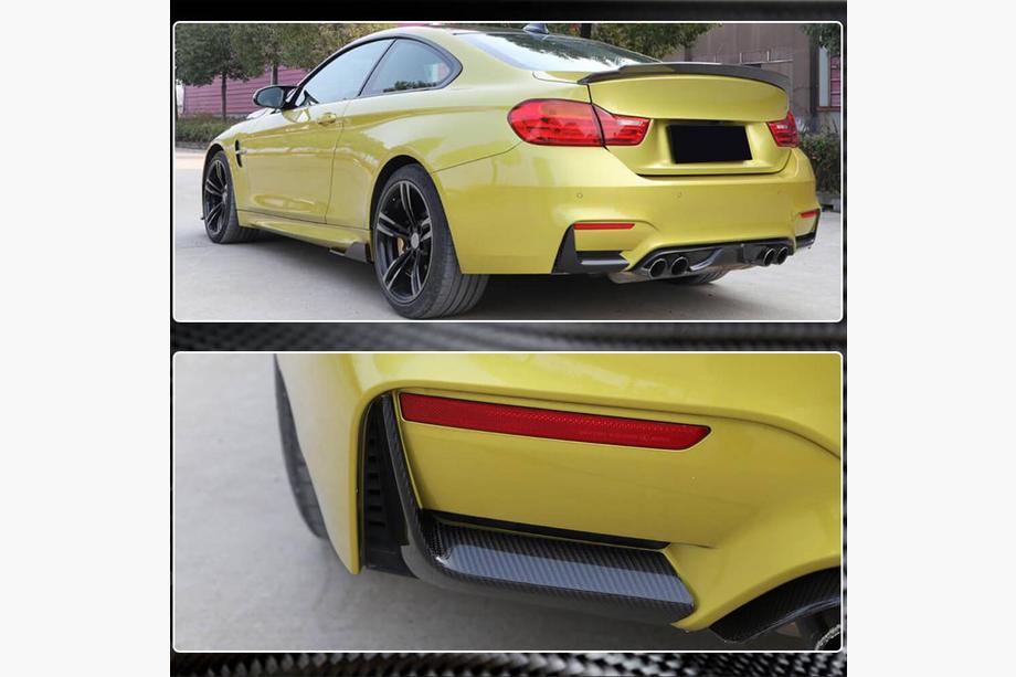 BMW 4 Series F32/F33/F36 2012-2020 Extensiones de parachoques trasero Flap V1 (para F82/F83, Carbono) Foto 5