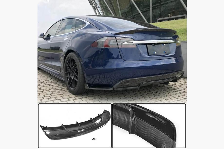 Tesla Model S 2012– Difusor Trasero V1 (2016-2021, Carbono) Foto 1