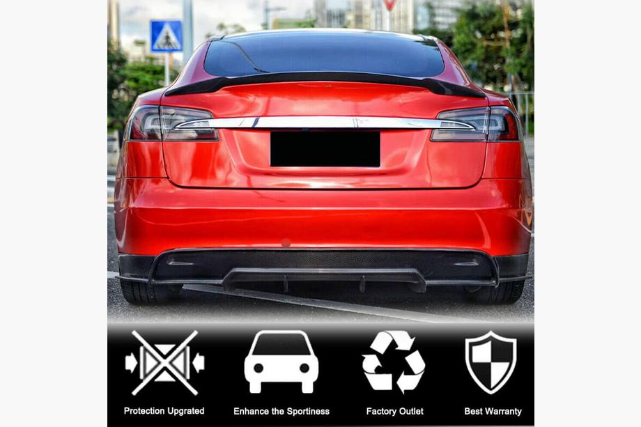 Tesla Model S 2012– Difusor Trasero V1 (2016-2021, Carbono) Foto 2