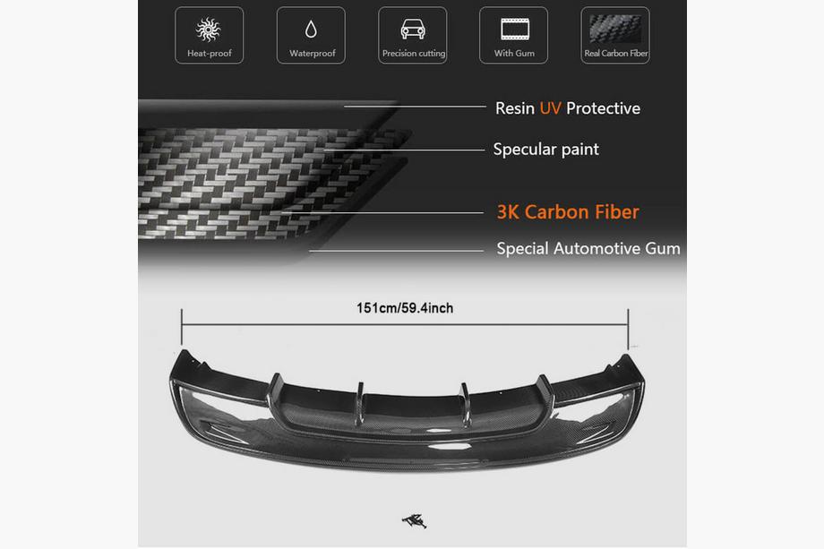 Tesla Model S 2012– Difusor Trasero V1 (2016-2021, Carbono) Foto 5