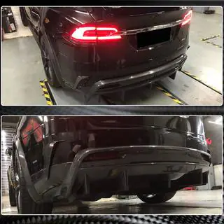 Difusor de Parachoques Trasero (2015-2021, Carbono) Tesla Model X 2015- foto 4