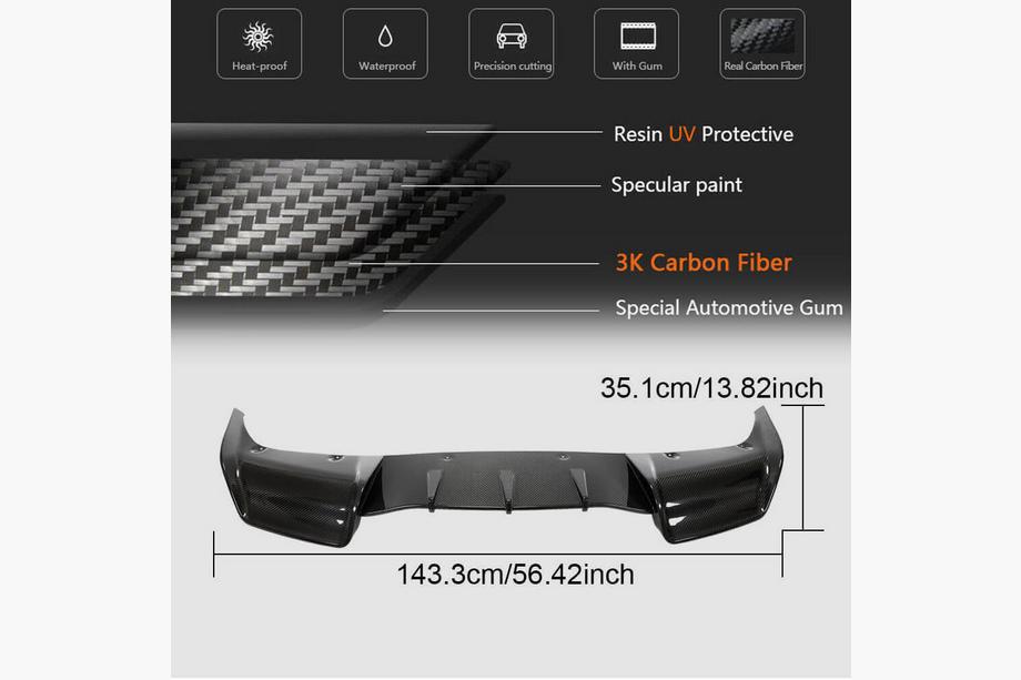 Tesla Model Y 2020- Difusor Trasero V2 (2020-2025, Carbono) Foto 6