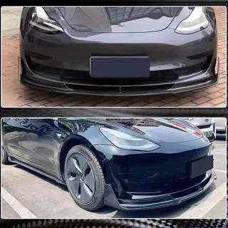 Labio Frontal Lip V1 para Parachoques Delantero (2017-2023, Carbono) Tesla Model 3 2017- foto 3