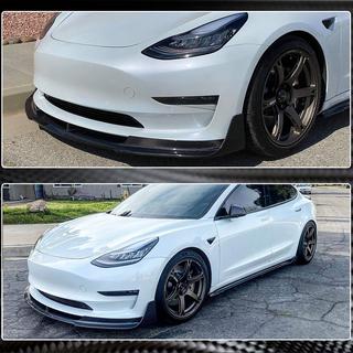 Labio Frontal Lip V1 para Parachoques Delantero (2017-2023, Carbono) Tesla Model 3 2017- foto 4
