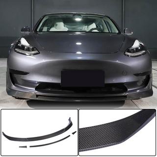 Labio Parachoques Delantero Lip V2 (2017-2023, Carbono) Tesla Model 3 2017- foto 1