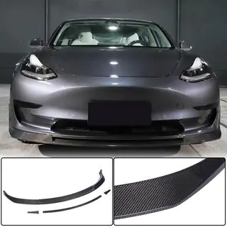 Labio Parachoques Delantero Lip V2 (2017-2023, Carbono) Tesla Model 3 2017- foto 1