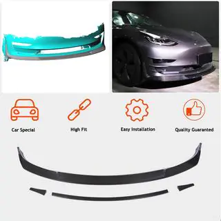 Labio Parachoques Delantero Lip V2 (2017-2023, Carbono) Tesla Model 3 2017- foto 2