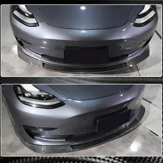 Labio Parachoques Delantero Lip V2 (2017-2023, Carbono) Tesla Model 3 2017- foto 4
