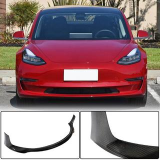 Labio delantero Lip V4 para parachoques delantero (2017-2023, Carbono) Tesla Model 3 2017- foto 1