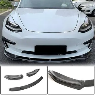 Labio Frontal Parachoques V5 (2017-2023, Carbono) Tesla Model 3 2017- foto 1