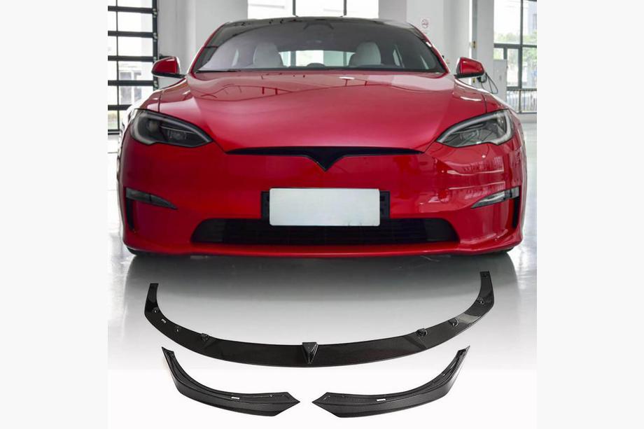 Tesla Model S 2012– Labio Delantero Lip V2 (2021+, Carbono) Image