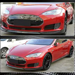 Labio Frontal Lip V1 para Parachoques Delantero (2012-2016, Carbono) Tesla Model S 2012– foto 2