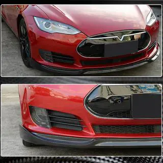 Labio Frontal Lip V1 para Parachoques Delantero (2012-2016, Carbono) Tesla Model S 2012– foto 3