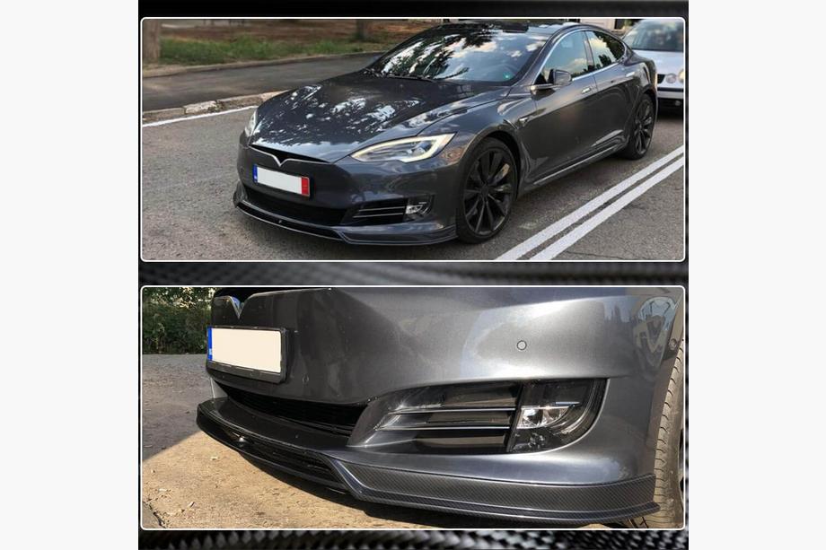 Tesla Model S 2012– Labio Parachoques Delantero Carbono V2 (2016-2020) Foto 4