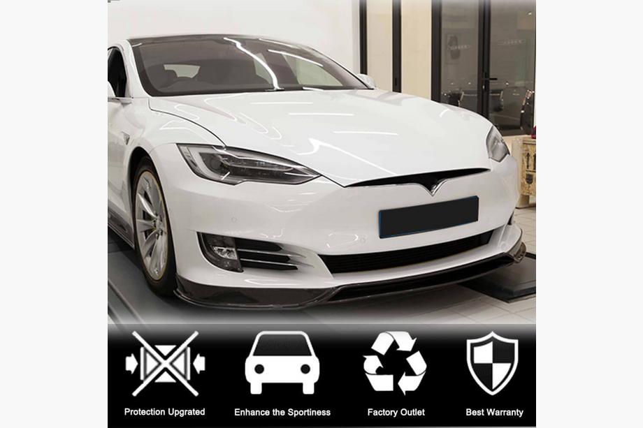 Tesla Model S 2012– Labio Delantero Parachoques Carbono V3 (2016-2020) Foto 2