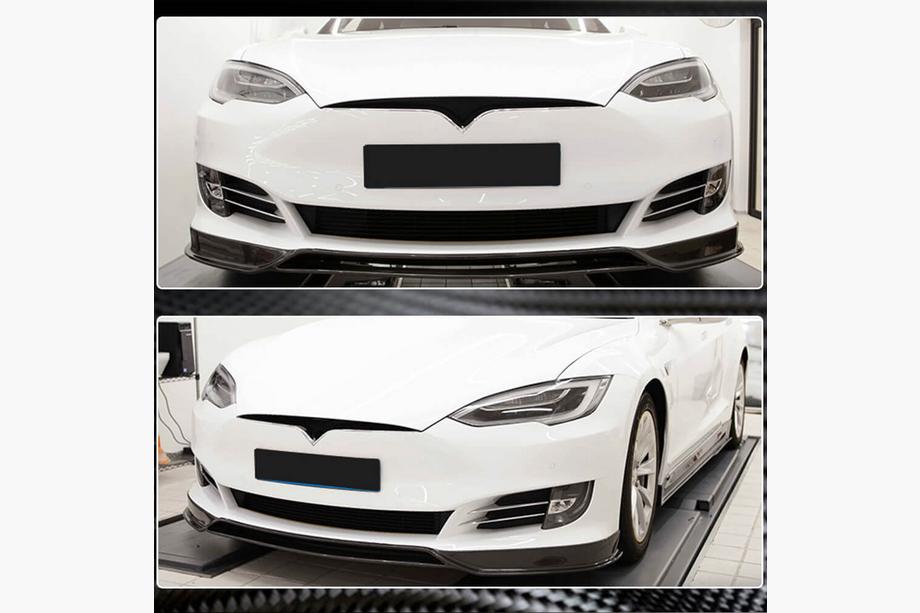 Tesla Model S 2012– Labio Delantero Parachoques Carbono V3 (2016-2020) Foto 3