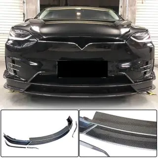 Alerón Labio Parachoques Delantero (2015-2021, Carbono) Tesla Model X 2015- foto 1