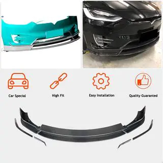 Alerón Labio Parachoques Delantero (2015-2021, Carbono) Tesla Model X 2015- foto 2