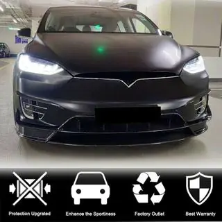 Alerón Labio Parachoques Delantero (2015-2021, Carbono) Tesla Model X 2015- foto 3