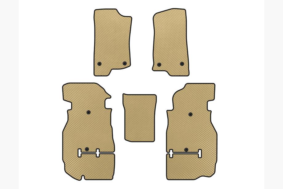 Jeep Wrangler 2018- Alfombrillas EVA (Rubicon Unlimited/5 puertas, Beige) Image
