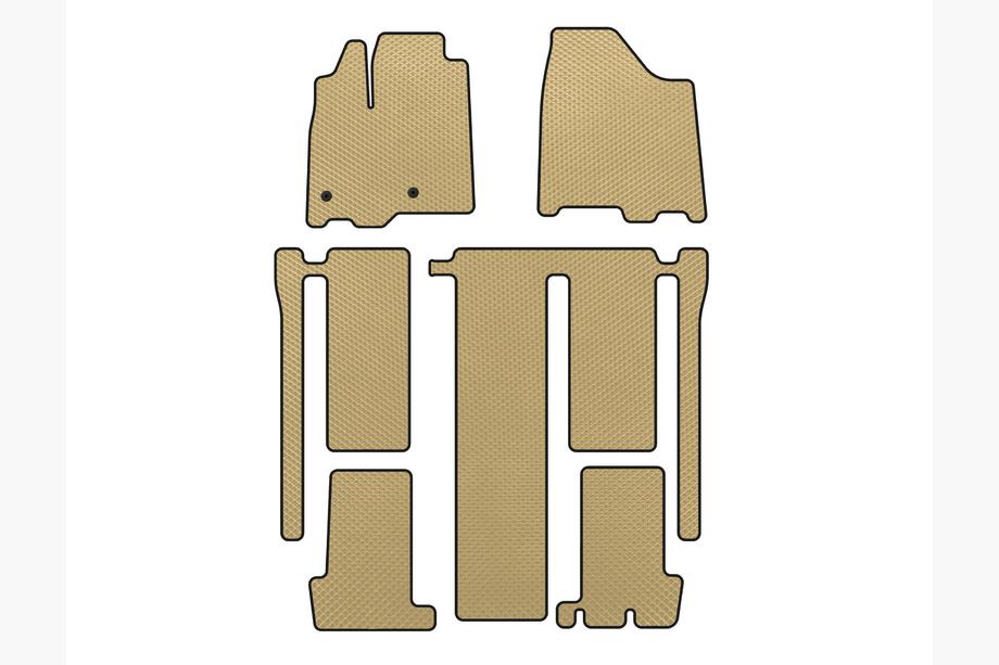 Toyota Sienna 2010-2020 Alfombrillas EVA (3 Filas, Beige) Image