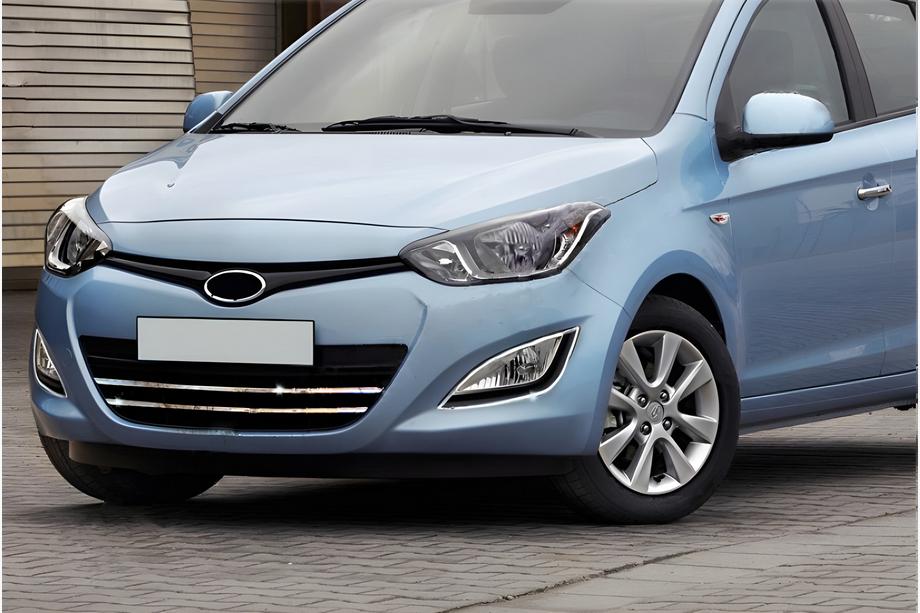 Hyundai I-20 2012-2014 Tiras para parrilla (2 uds, acero inoxidable) Image