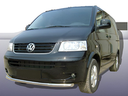 Volkswagen T5 Caravelle 2004-2010 Defensa delantera simple (acero inoxidable) 60 mm foto 2