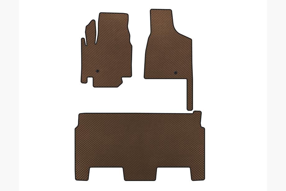 Dodge Grand Caravan V 2008-2020 Alfombrillas EVA (2008-2020, 2 Filas, 8 Plazas/Equipamiento SXT, Marrón) Foto 1