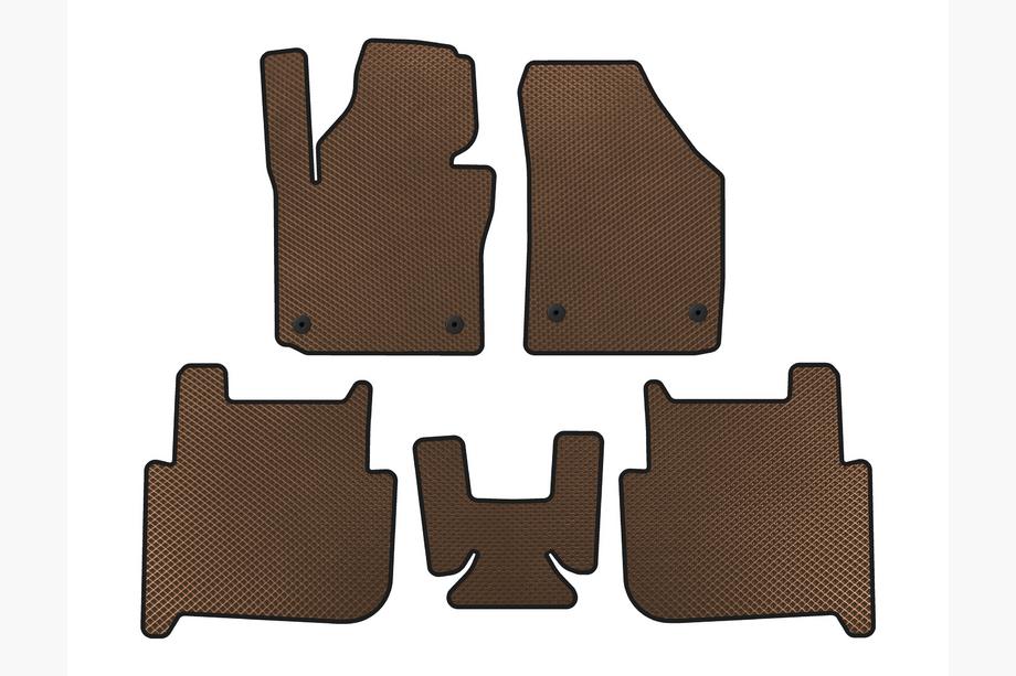 Volkswagen Touran 2003-2010 Alfombrillas EVA (2 Filas, 2006-2010, 7 Plazas, Marrón) Image