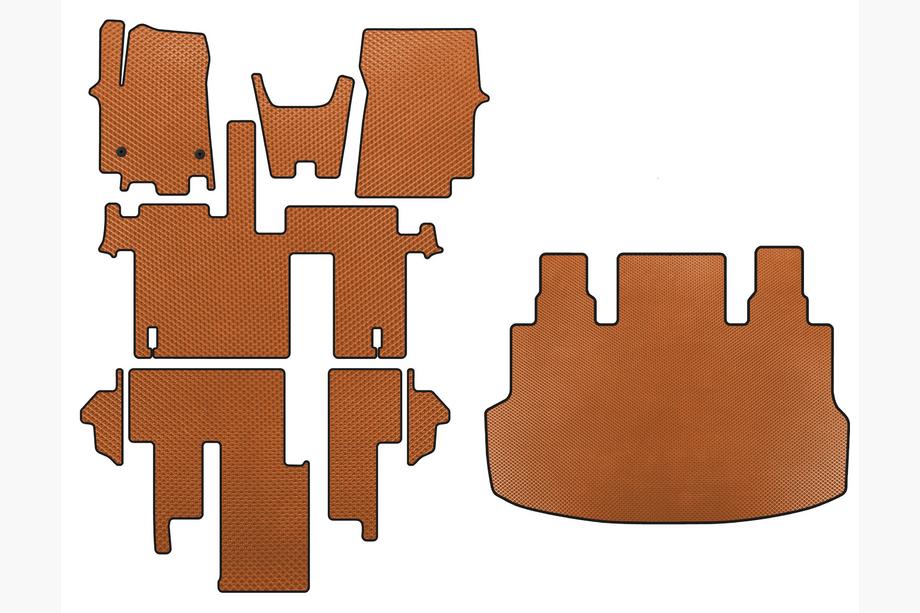 Hyundai Staria 2021- Alfombrillas EVA (interior completo, 1+1, 5/9 plazas, Naranja) Image