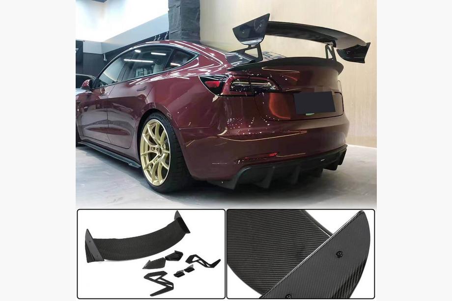 Tesla Model 3 2017- Alerón Trasero V6 (2017-2023, Carbono) Image