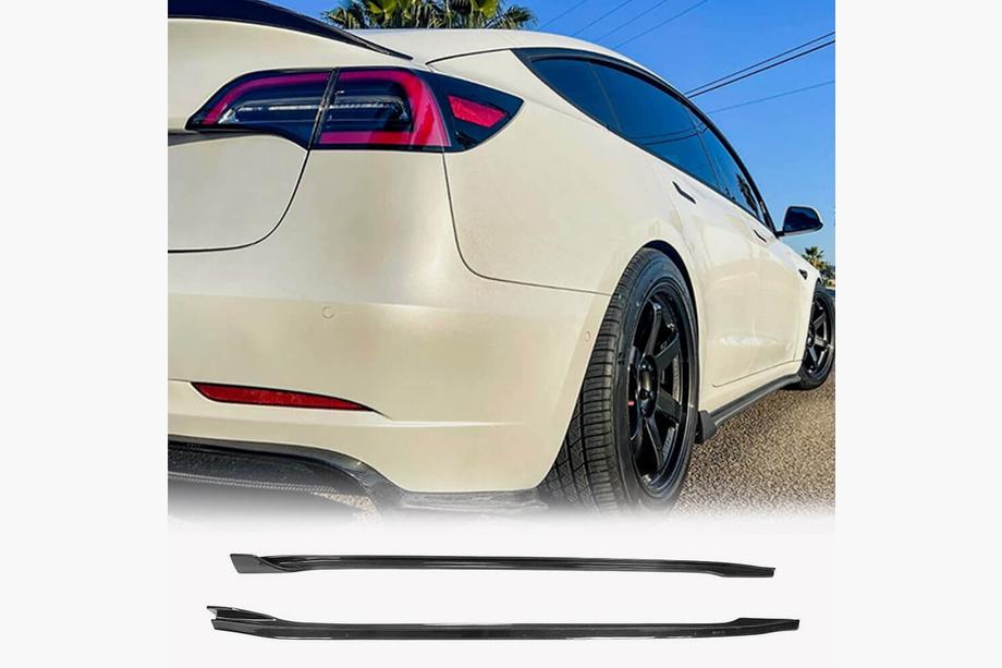 Tesla Model 3 2017- Cubiertas de Umbral V2 (2017-2023, Carbono) Foto 1