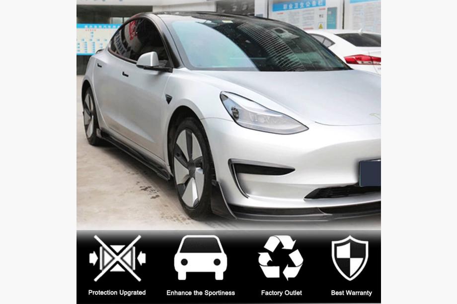 Tesla Model 3 2017- Cubiertas de Umbral V2 (2017-2023, Carbono) Foto 4